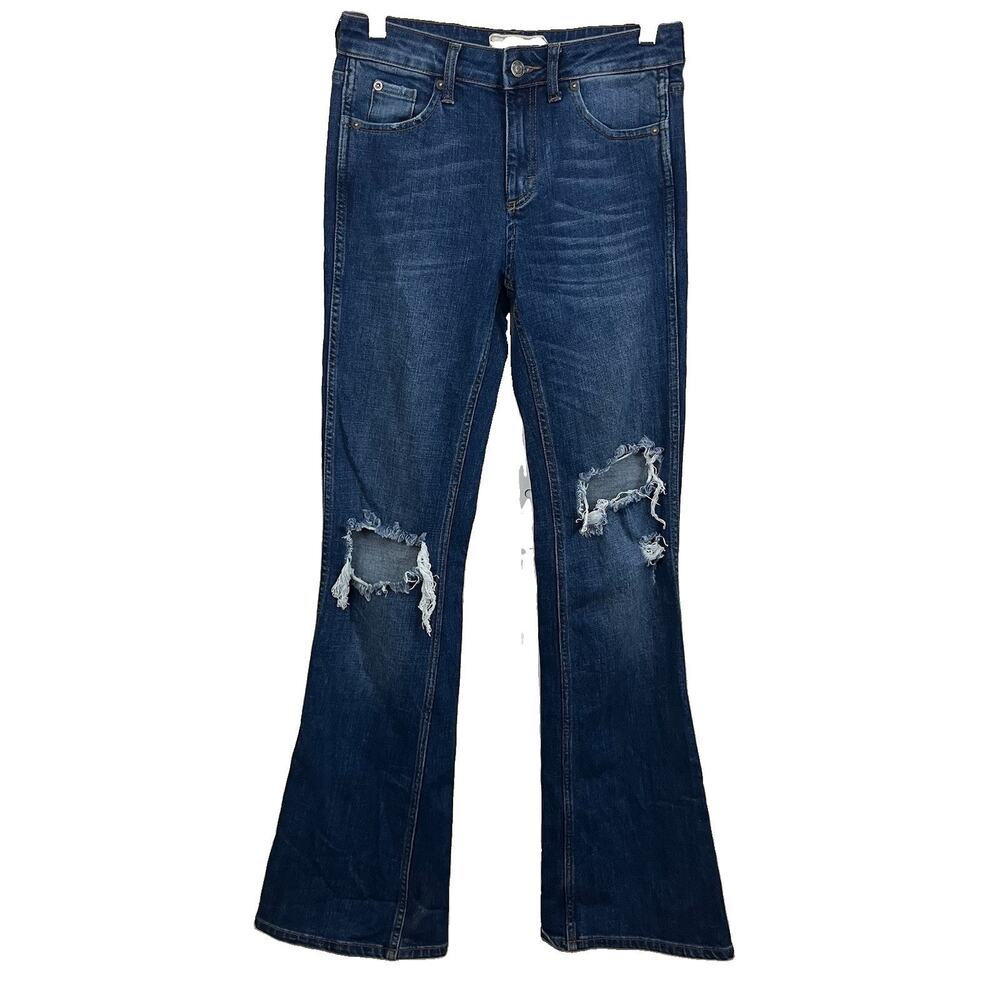 Free People Distressed Flare Jeans Women’s Size 26 Medium Wash